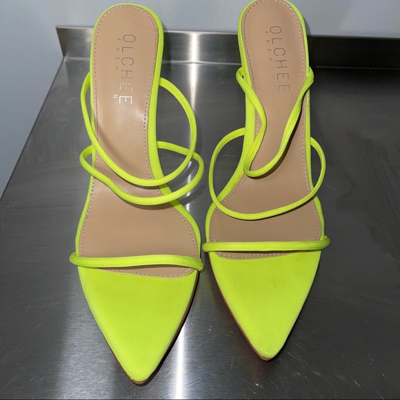 COPY - Women's Strappy Pointy Toe High Heel Sandal -Neon - Picture 6 of 10